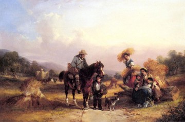シェイアー・シニア・ウィリアム Painting - ハーベスターズ 休憩する田園風景 ウィリアム・シェイアー・シニア